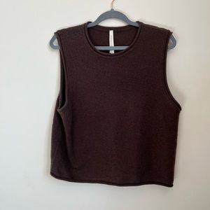 Aritzia Babaton Ellipsis Luxe Cashmere Tank - Mocha Brown